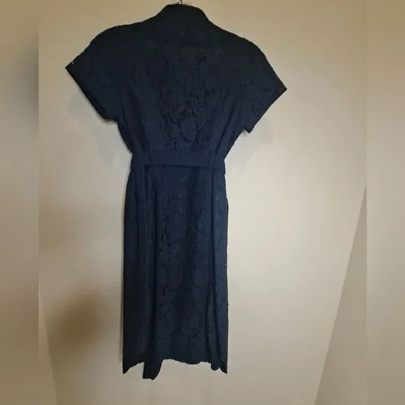 Banana Republic Lace Belted Shirtdress EUC Size 2 Petite - Picture 4 of 5